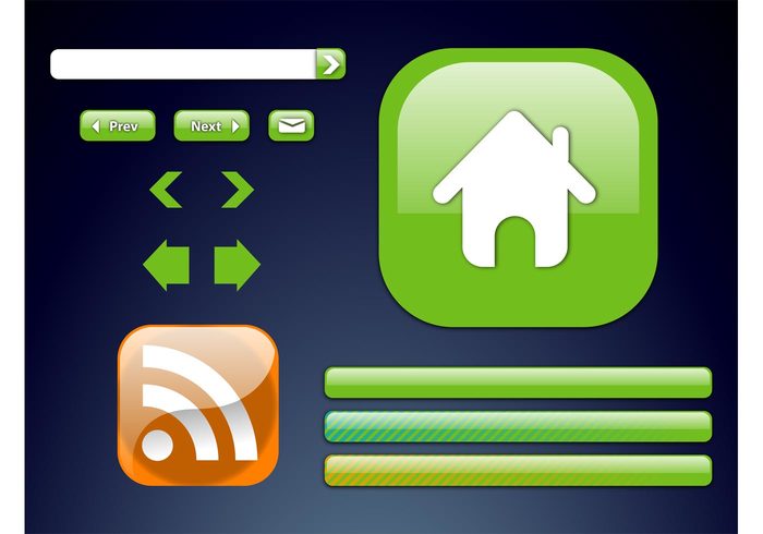software search RSS program previous next mail icons house home envelope decal buttons bar arrows apps application 
