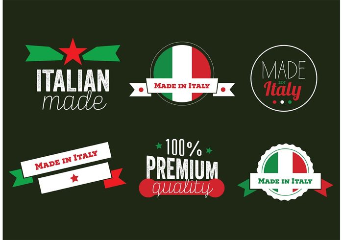 text symbol sticker sign set quality original marketing made in italy label Italy italian flag italian badges italian isolated industry icon flag design dark background company commercial commerce certificate business brand banner badges italian badge 