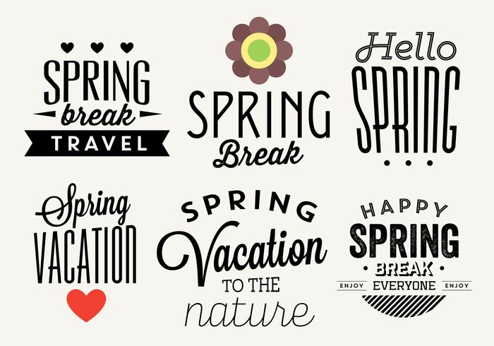 typography typographic text symbol Spring break spring sign season poster label icon holiday hello greeting graphic decoration concept card beautiful background art 