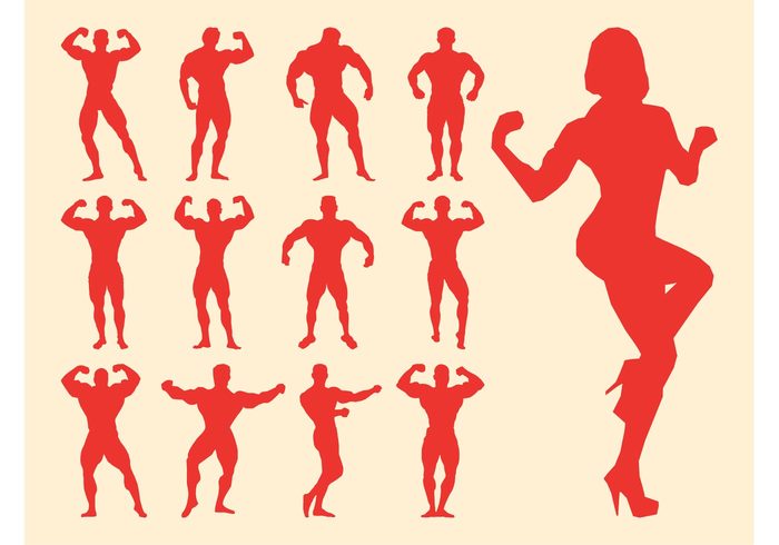 woman strong sport silhouettes sexy muscular Muscles men man girl fit Bodybuilding Bodybuilders 