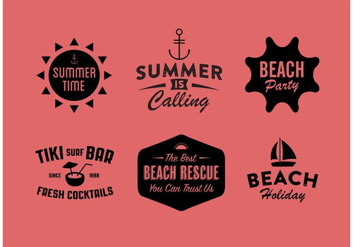 vacation typography tropical travel tourism tiki bar sunshine summer signs summer sailboat retro paradise label Journey beach anchor advertisement 