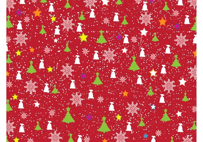 wrapping paper wallpaper trees stars snowflakes snow presents holidays festive christmas pattern celebration bags  
