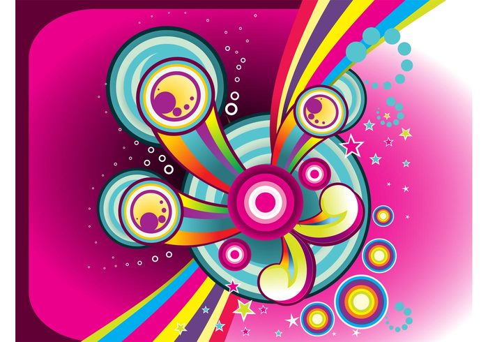 waves wallpaper stars round pop art modern art lines colorful circles background backdrop abstract 