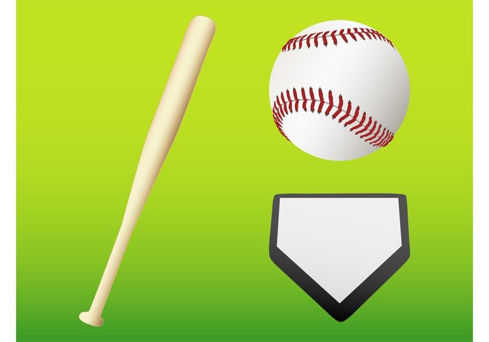 sport realistic play icons game equipment detailed Championship bat Baseball graphics Base marker ball 