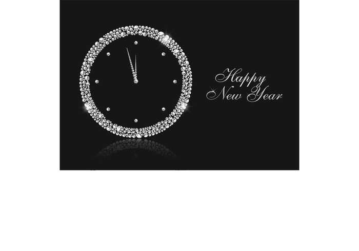year wallpaper vector twelve time stars sparkler silver glitter silver shiny round number night new years eve new minute midnight light illustration hour holiday happy greeting frame Five Eve decoration day countdown clock clipart circle christmas celebration celebrate card black background 5 