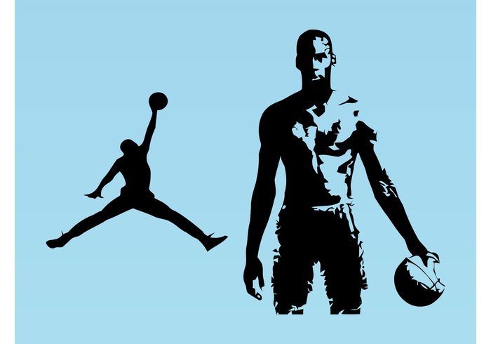 stylized sport Simplified portrait player jump famous Chicago bulls basketball basket ball Air jordan  