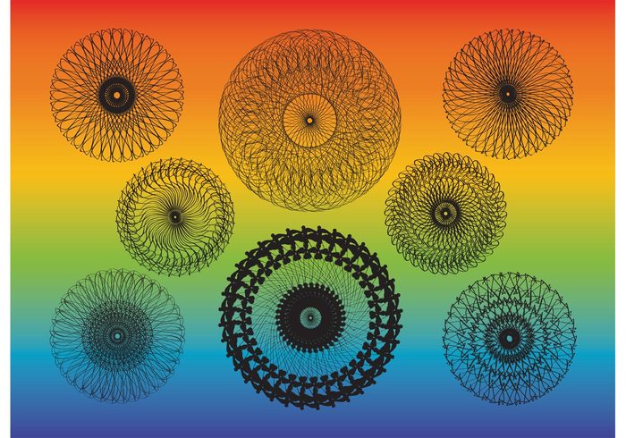 symmetry style Spin round Repetitive religion relax rainbow psychedelic Mandala lace Kaleidoscopic kaleidoscope flower element design circle 