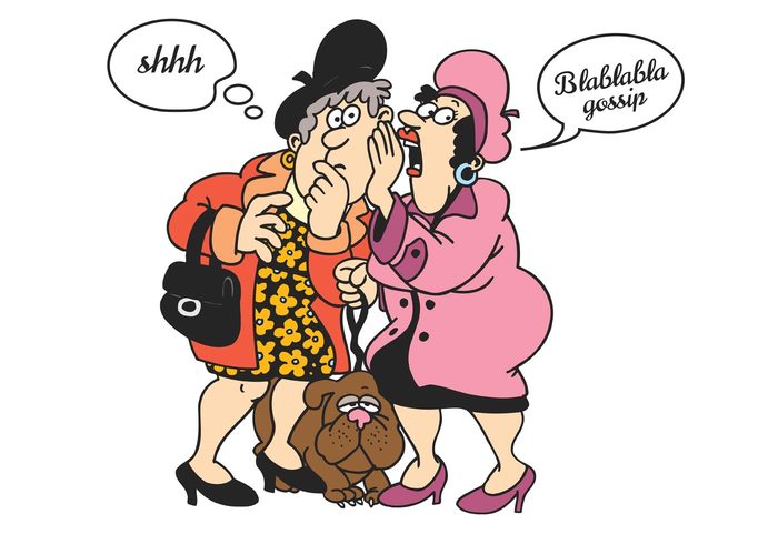 vector spread rumors senior rumours pet painted owner old Mature little lady illustration humor happy hand painted grandma gossiping gossip funny grandma funny drawing dog creativity character background animal Age  