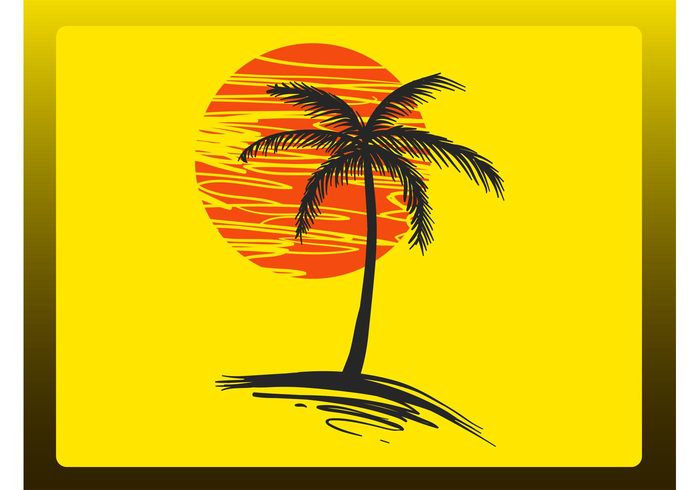 vacation tropical tourism sunset sunrise sun silhouette seaside sea Relaxation plant paradise palm tree palm nature island icon holiday  