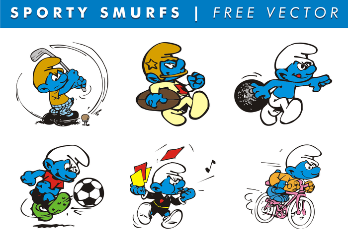 vector sporty smurfs sporty sport soccer smurfs racing kids distraction kids Hobby golf fun free vector free smurfs vector free smurfs characters football family drawing draw distraction design comics comic colors childrens children characters Boys and girls blue smurfs blue bicycle 