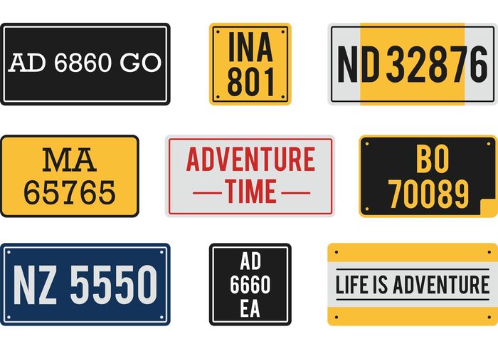 vehicle plate stainless simple shape road sign road plate metal license plates license plate license drive car plate auto plate Adventure 