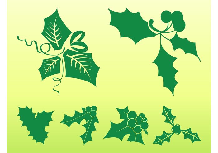 silhouettes plant nature mistletoe leaves leaf fruits festive decorative decoration christmas 