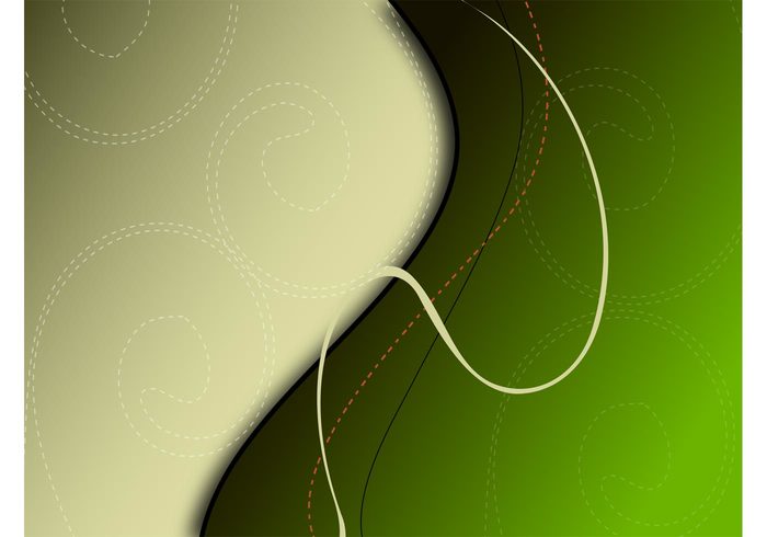 wallpaper template swirls swirling spirals lines green Dotted lines decorations curves curved background backdrop abstract 