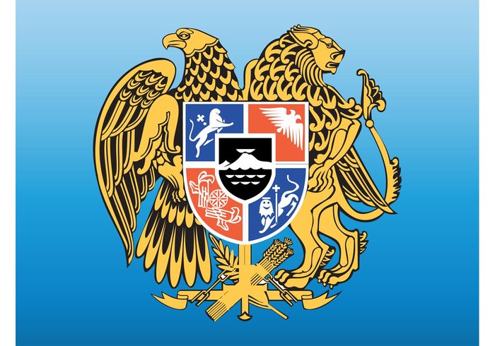 shield lions lion heraldry heraldic eagle coat of arms birds Armenian Armenia animals animal 
