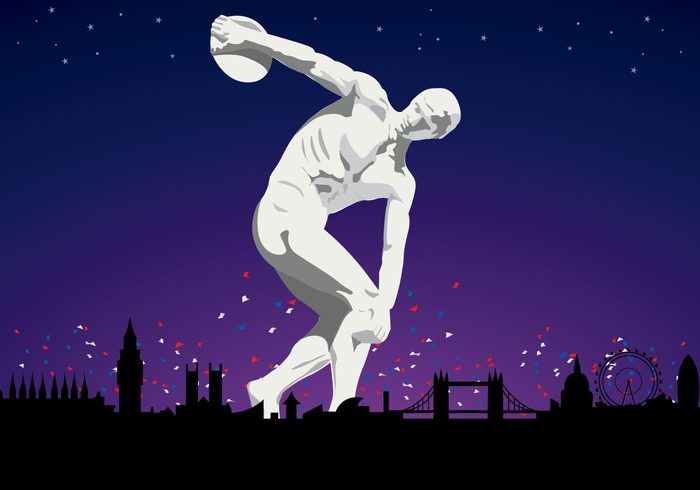 symbol sports olympics olympiad London icon games discobolus disc thrower 2012 
