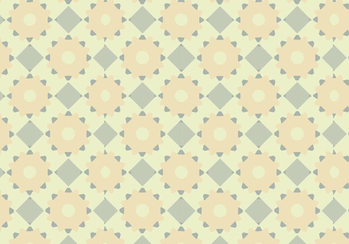 yellow tile seamless pattern pastels muted green cool blue background 