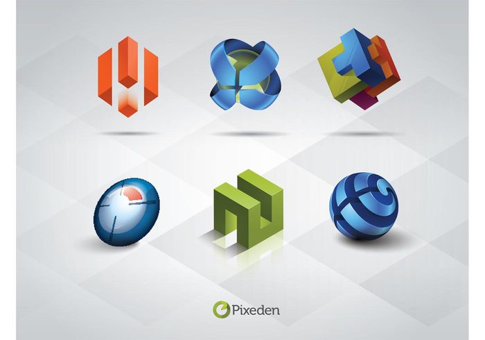 technology modern logo communication business 3d 
