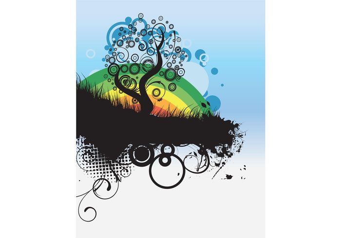 vector tree sihouette nature freebie free designious abstract 