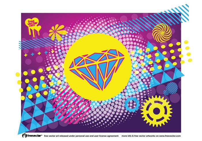 vector shapes Vector clip art triangle Stock footage radiant purple diamond Design Elements circles background 