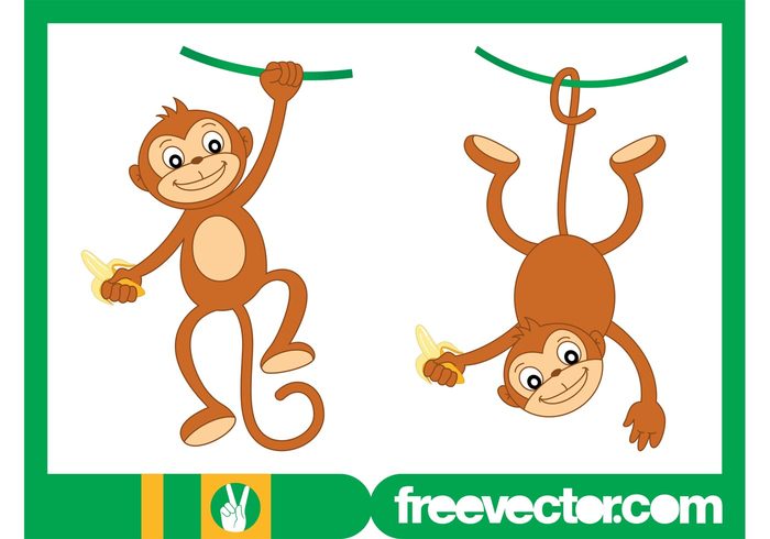 vine tail nature monkeys monkey mascots comic characters cartoon banana animals animal 