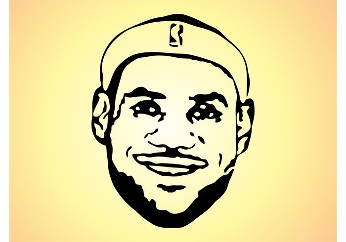 sport smiling Smile player play NBA Lebron james vector lebron james head hat happy game facial features face basketball  