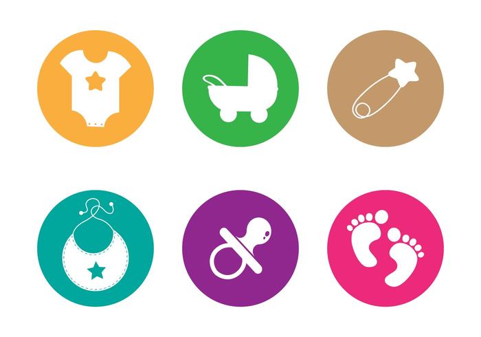 symbol silhouette set pin cute clothes baby icon baby footprints baby footprint baby element baby 