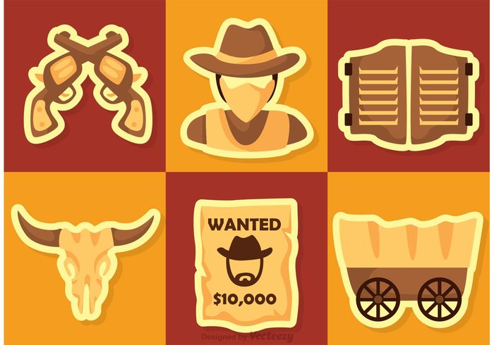 wild west wild western west wanted poster skull Saloon salloon poster old western town old west town old west hat Handguns flat culture cowboy covered wagon brown bar american 