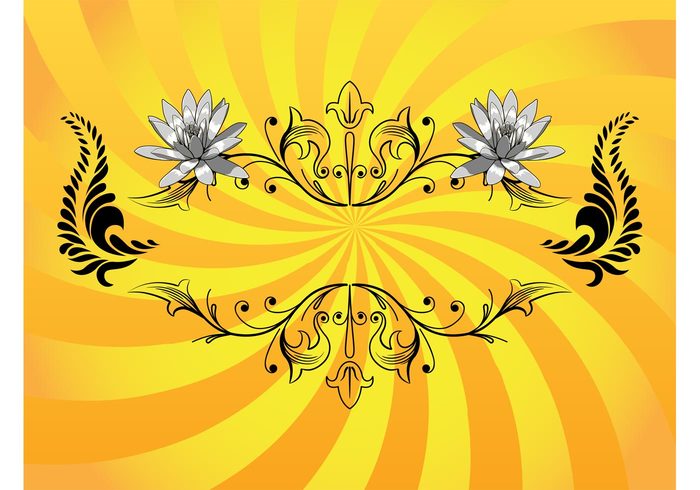 template swirls petals ornaments nature logo leaves label flowers detailed decorative decoration 