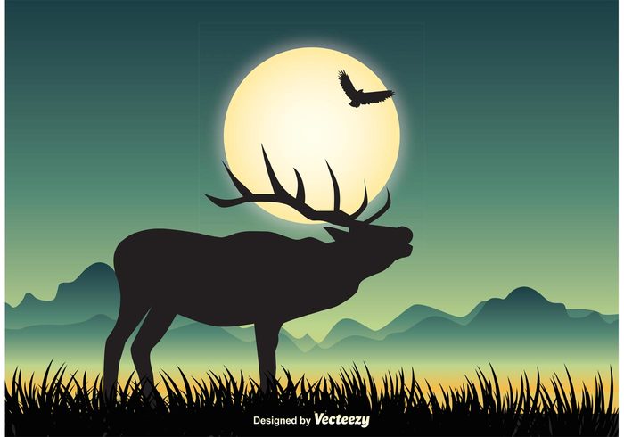 woods wildlife wilderness vector valley sunset sun spring silhouette shot seasonal season scene peaceful scene peaceful panoramic nature landscape nature muse mountain morning moose silhouette moose moon scene moon mist leaf landscape illustration hunt Horned growth grass forest foliage floral elk design cliff brown botany beautiful background autumn art animal  