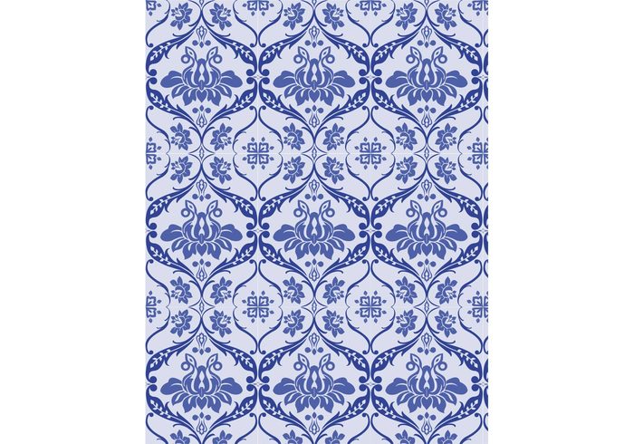 victorian pattern floral elegant blue 