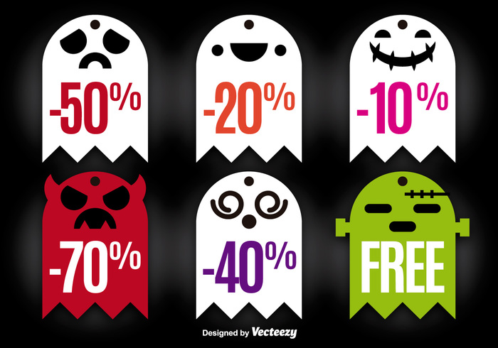 tags shopping sale promotion price party paper offer October marketing label horror holiday halloween ghosts ghost evil discount deal cartoon banner autumn advertising 