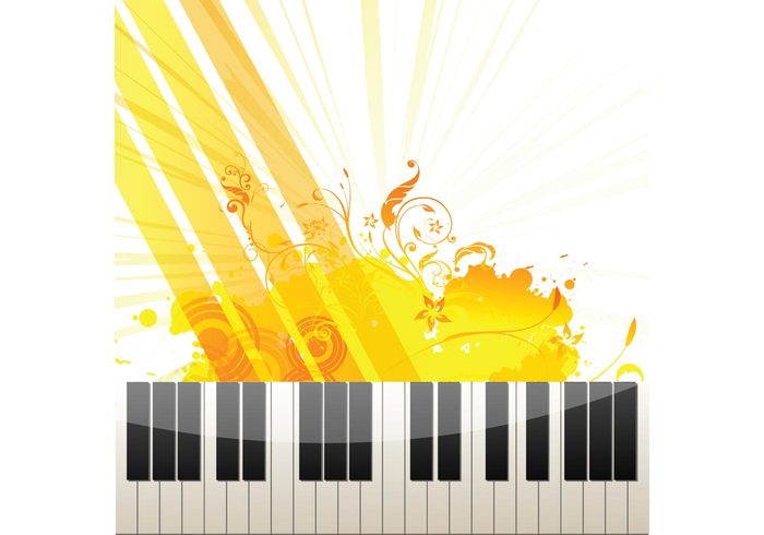 vector sound Rhythm play piano music keys instrument entertainment audio 