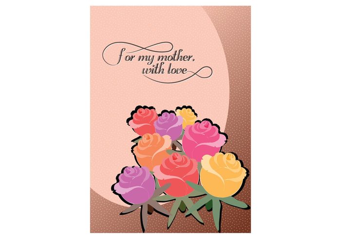 vegetation vector thank sentimental roses painting ornament organic nature mother day message frame flowers floral dedication decoration branch 