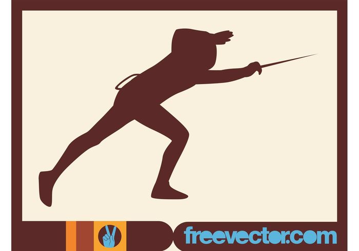 sword sport silhouette Olympic sport mask man Foil Fight fencing Fencer 