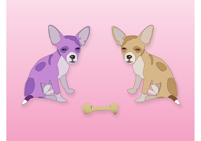 trace purple pink Mexican hairless graphics drawing dog cute comic clip art Chihuahua Chew toy Bone animal 