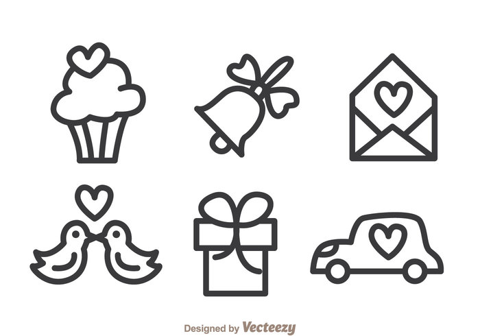 wedding bells wedding party outline muffin love letter happy gift cupcake car cake bells 