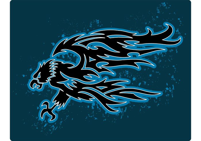 USA tribal tattoo symbol sign sea heraldic grunge emblem eagle bird of prey bird bald eagle animal american 