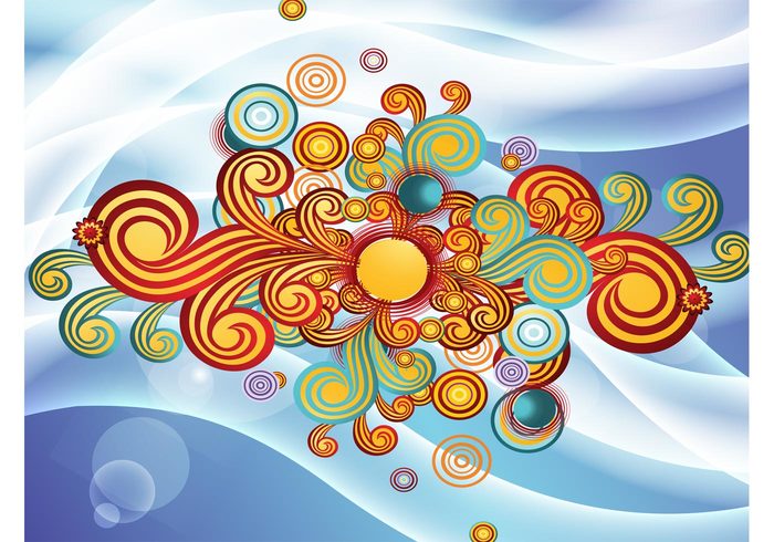 waves water swirl spiral sea scroll retro ocean liquid lake flourish Cool backgrounds colorful circle abstract  