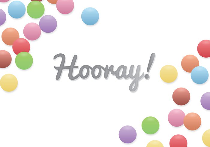 white text sweets smarties hooray colorful celebration candy background 3d 
