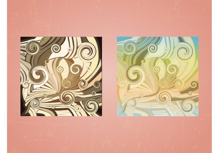 wavy waves vintage vector background swirl squares retro Patterns ornaments line decorative decoration abstract 