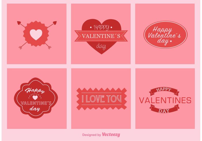vintage vector valentine typography shape set romantic ribbon retro love label illustration heart greeting frame design decorative day card abstract 