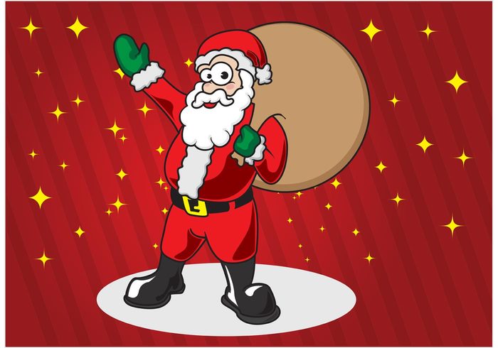 x-mas winter Visit suit seasonal santa claus red outfit Jolly holiday Ho hat happy gloves father fat Clause christmas celebrate cartoon boots bag  