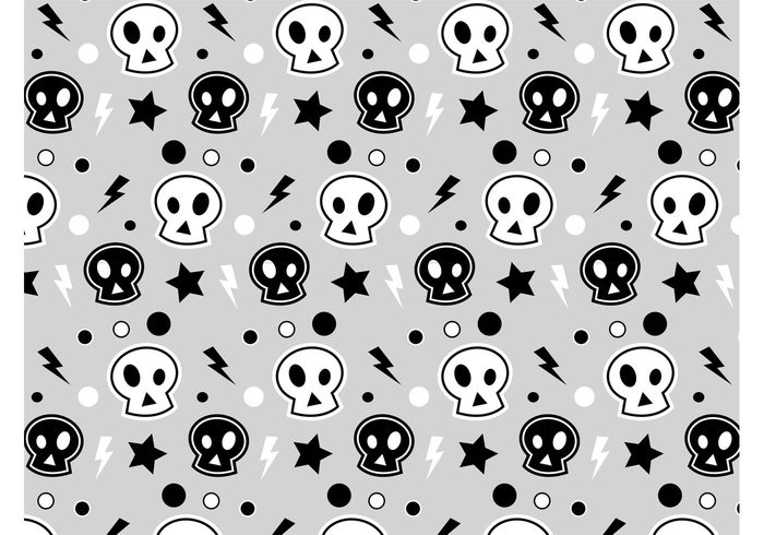 wallpaper stars skull seamless rock repeating punk pattern music lightning Grey scale design circle Cartoons 