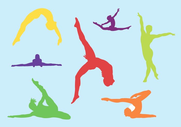 woman sport silhouette shape rhythmic pose jumping isolated gymnastics gymnast silhouettes gymnast silhouette gymnast fitness fit female exercise dance color body action Acrobat 