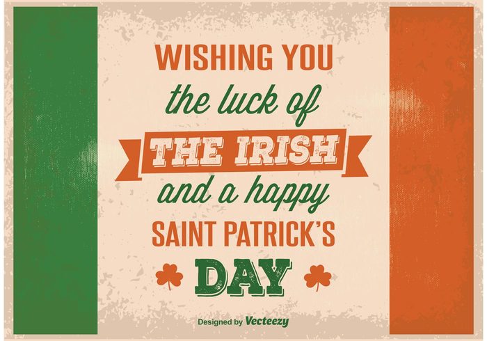 vintage typography st patrick's day spring shamrock saint retro poster March lucky luck Irish Ireland holiday happy saint patrick's day happy grunge green event clover background 17th 17  