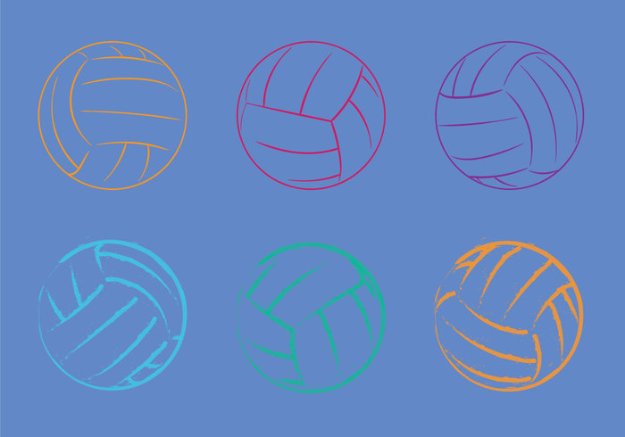 volleyball vector volleyball Volley sport play outline colorful color ball artistic 