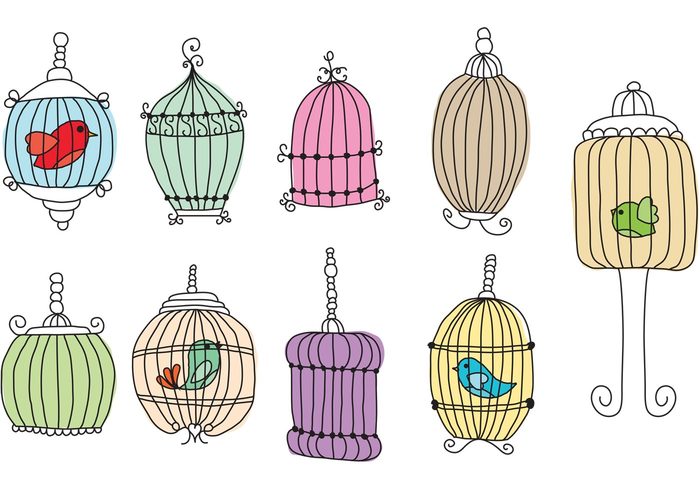 wrapping paper vintage bird cage vintage retro pet ornament nature love home Hand drawing flying fantasy fairy tale decoration decor cute cage birdcage bird cage bird animal 