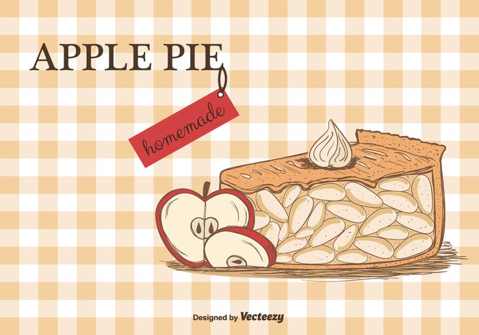 vector tablecloth slice set pie pastry free food dessert delicious bakery baked apple pie apple 