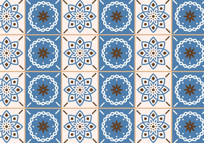 white vintage tile repeat portuguese tile Portuguese pattern floral blue beige background 
