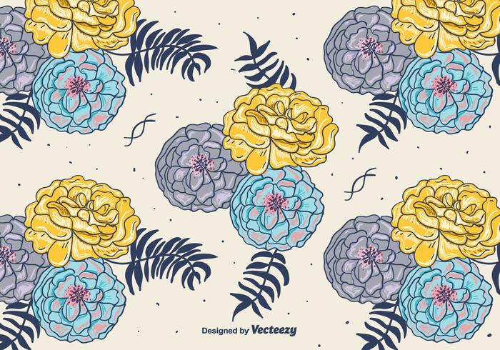 wallpaper vector summer plant pattern leaves hand drawn free Flowers background flowers flower floral background floral fabric botanical blossom background 